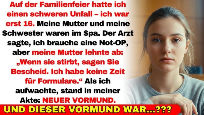 Bei der Familienfeier verunglückte ich mit 16  Mutter verweigerte die OP  In der Akte： neuer Vor