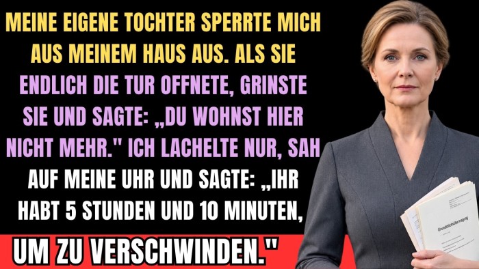 Meine Tochter sperrte mich aus! Also gab ich ihnen genau 5 Stunden und 10 Minuten, um auszuziehen...