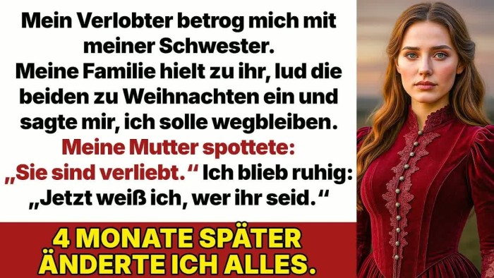 Mein Verlobter betrog mich mit meiner Schwester, und meine Familie hielt zu ihr