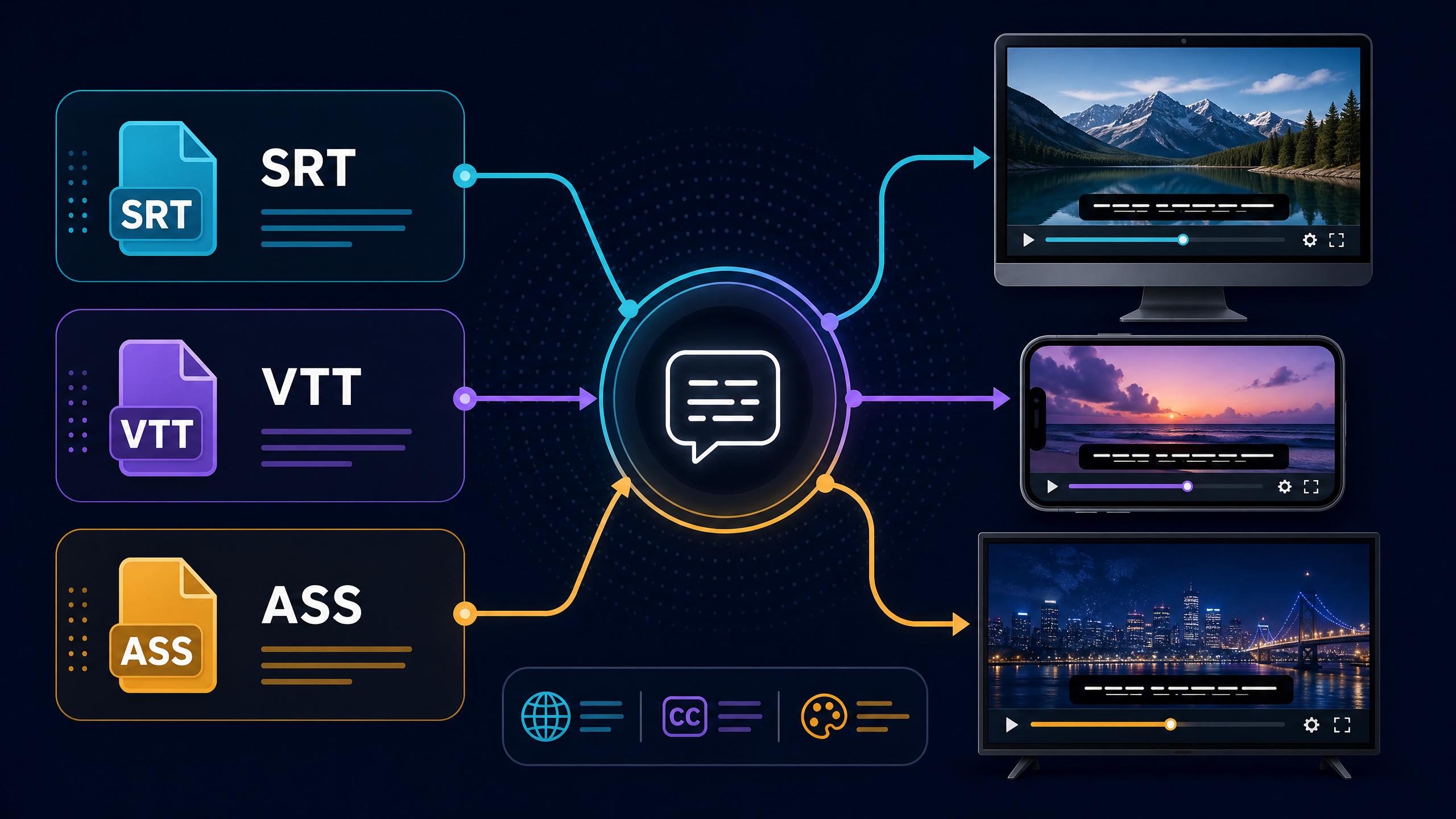 Subtitle file formats and platform support