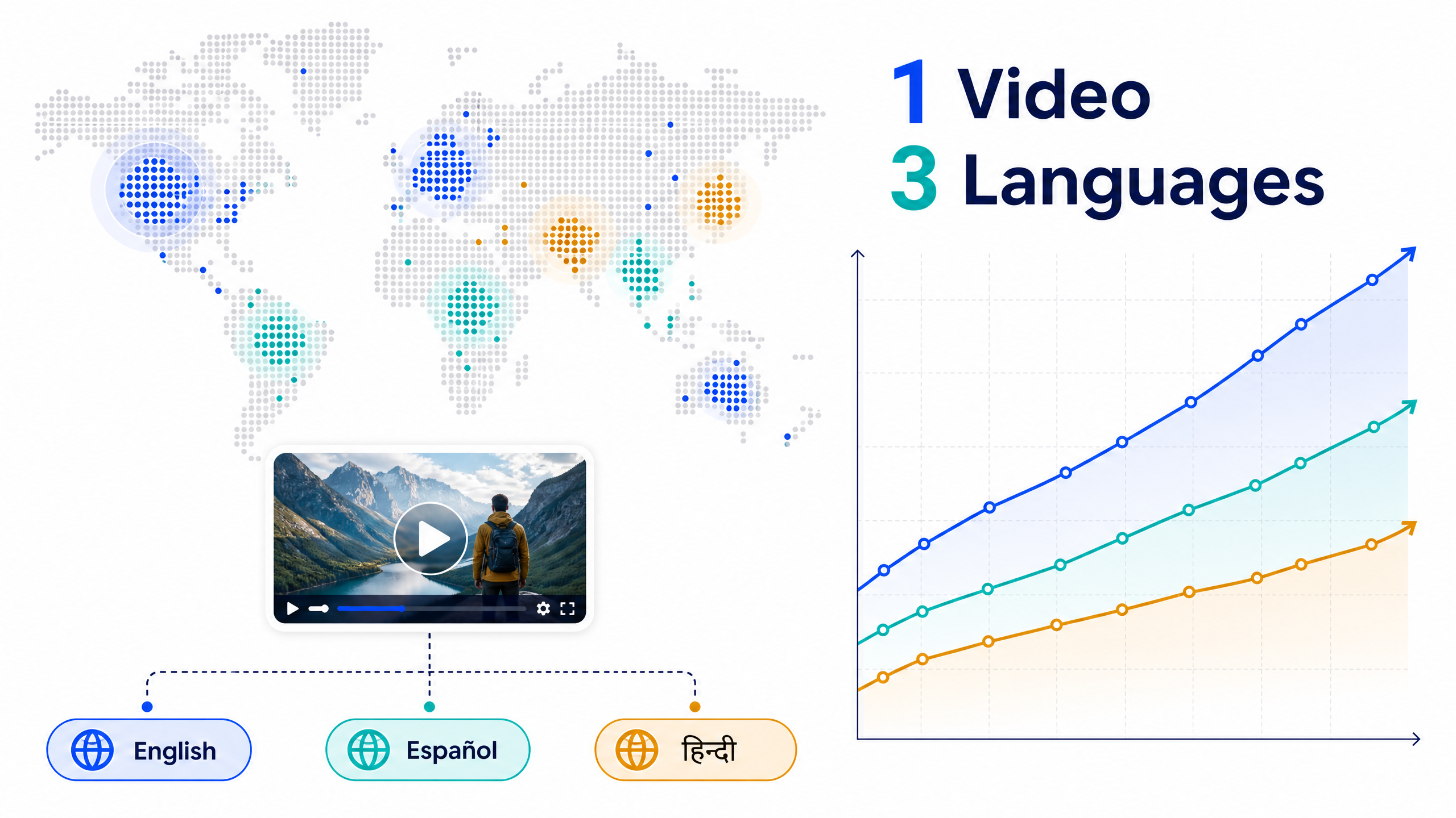 Multilingual audience growth